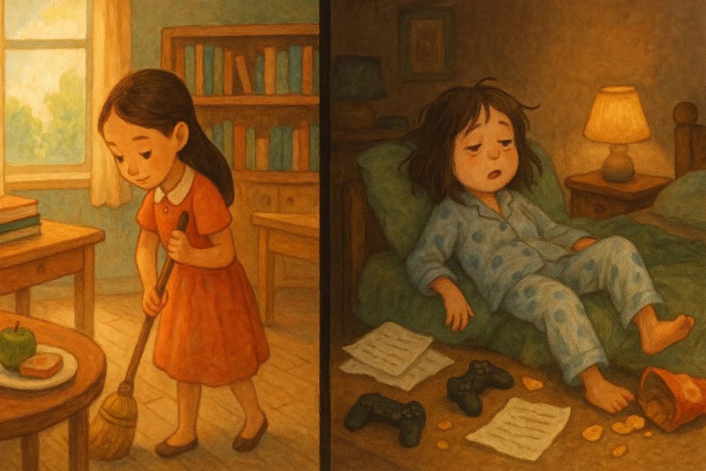 일찍 일어난 개미와 늦잠 자는 베짱이